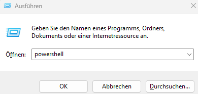 Powershell aufrufen