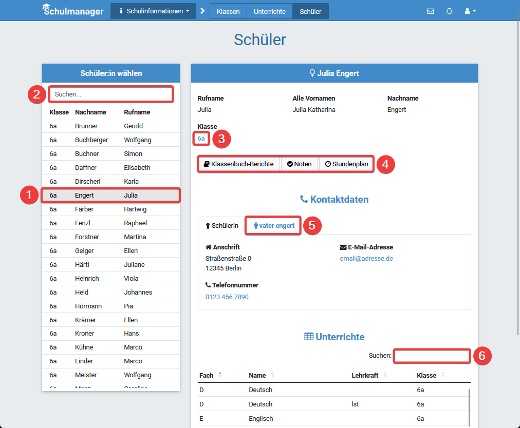 Schülerdetails
