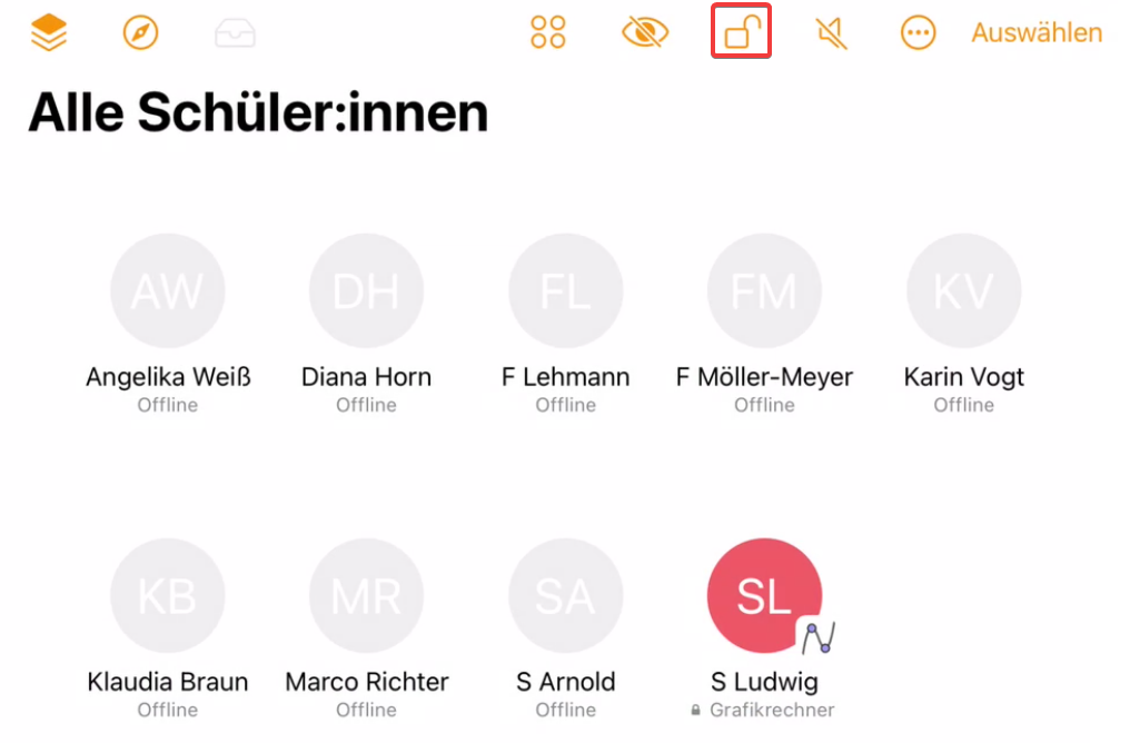 Classroom App starten und sperren